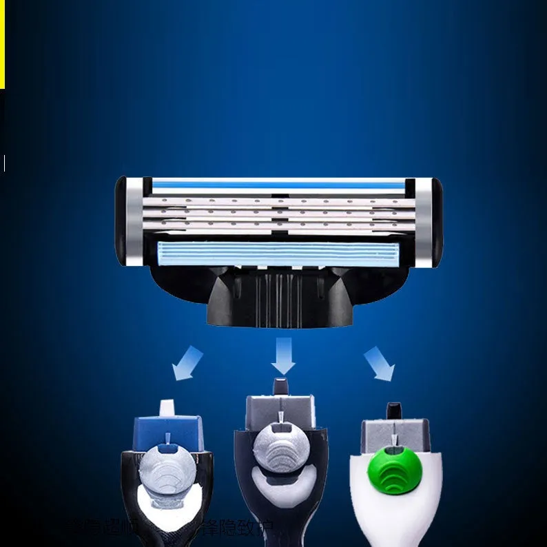 Men's Manual Three Wind Speed 3 Razor Blade Shaver