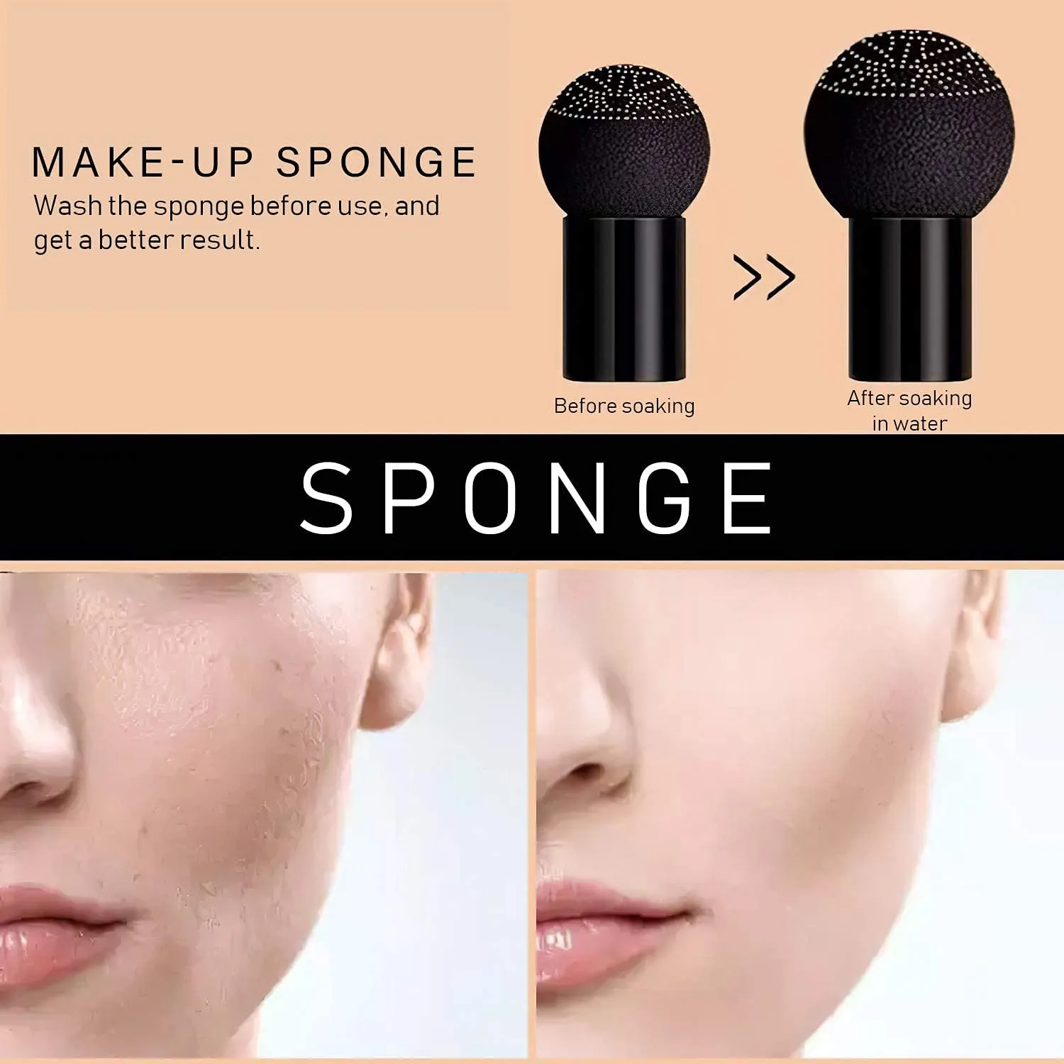 Mushroom Head Foundation,Air Cushion CC Cream BB Cream, Moisturizing Concealer, Bright Makeup Base Long Lasting with Mushroom Makeup Sponge, Easy to Apply, Package may vary