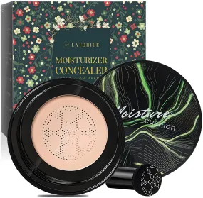Mushroom Head Foundation,Air Cushion CC Cream BB Cream, Moisturizing Concealer, Bright Makeup Base Long Lasting with Mushroom Makeup Sponge, Easy to Apply, Package may vary