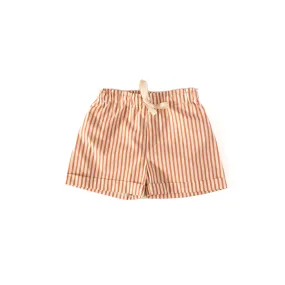 Rolled Shorts - Terracotta Stripes